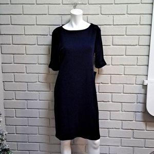 Karen Scott Sport Navy  3/4 Sleeve Midi Dress. Size Small NWT